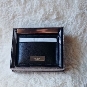 Kate Spade Black Card Holder with Silver Accent